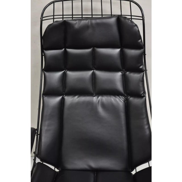 Homecrest Mid 20th Century Vintage Mid Century Modern Homecrest Tall Swivel Wrought Iron Black Lounge Chair For Sale - Image 4 of 11