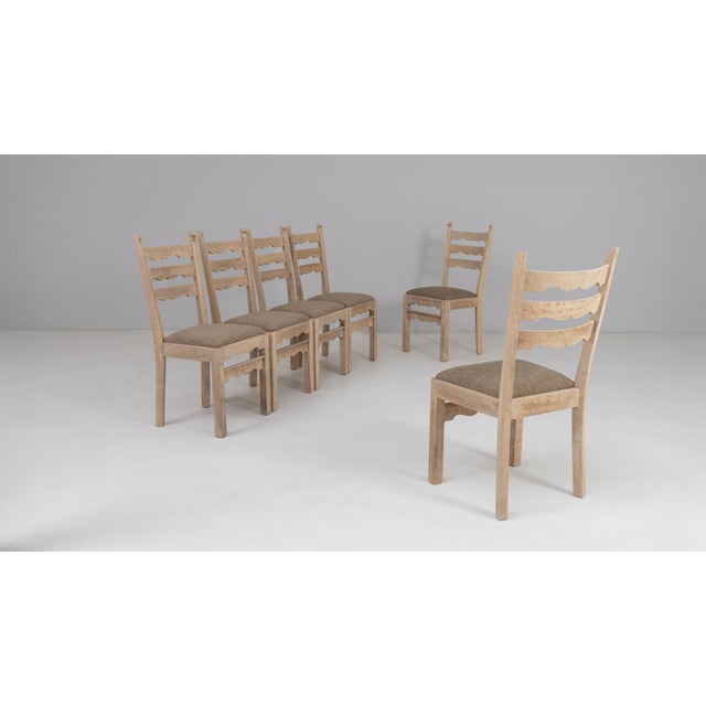 French Provincial 1950s French Oak Dining Chairs With Upholstered Seats - Set of 6 For Sale - Image 3 of 18