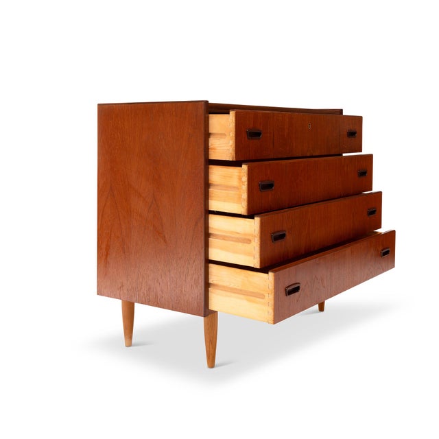 Vintage Danish Mid-Century Modern Four Drawer Lowboy Dresser For Sale - Image 4 of 7