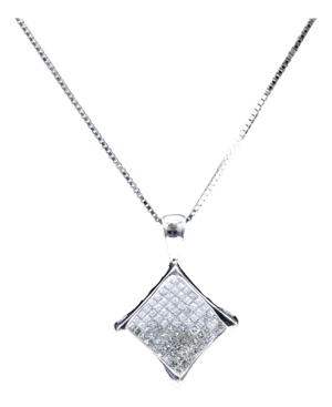 The Cochise: Ladies 14K White Gold Pave Diamond Necklace