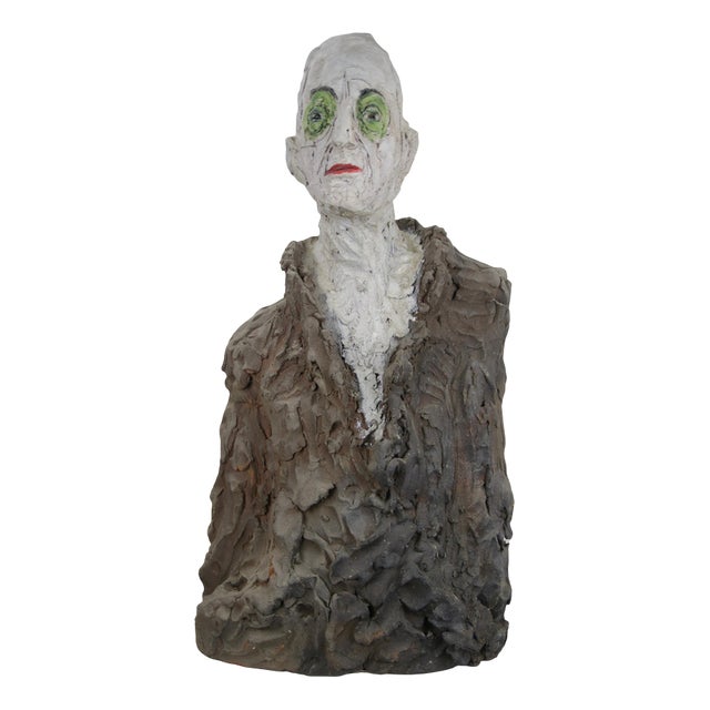 Figurative Ceramic Bust Sculpture by Óscar Aldonza Torres, 2021 For Sale