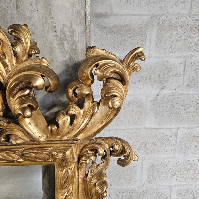 19th Century French Rococo Giltwood Mirror For Sale - Image 4 of 12