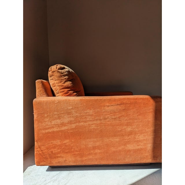 Mid 20th Century Milo Baughman for Thayer Coggin Orange Cube Chair For Sale In Santa Fe - Image 6 of 16
