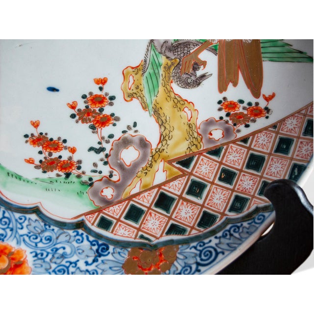 Late 19th Century Imperial Imari Charger With Gilded Eagle and Gilded Flying Crane For Sale - Image 6 of 11