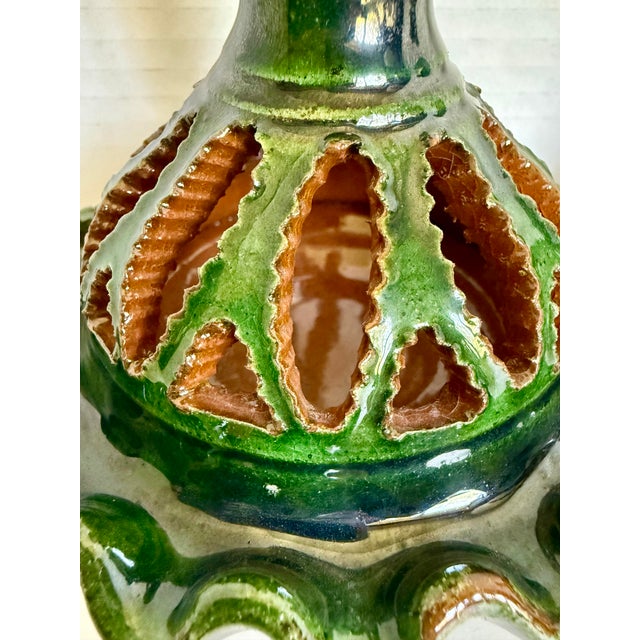 Vintage Tito Úbeda Spanish Green Glazed Pottery Candlesticks – Pair For Sale In Los Angeles - Image 6 of 10