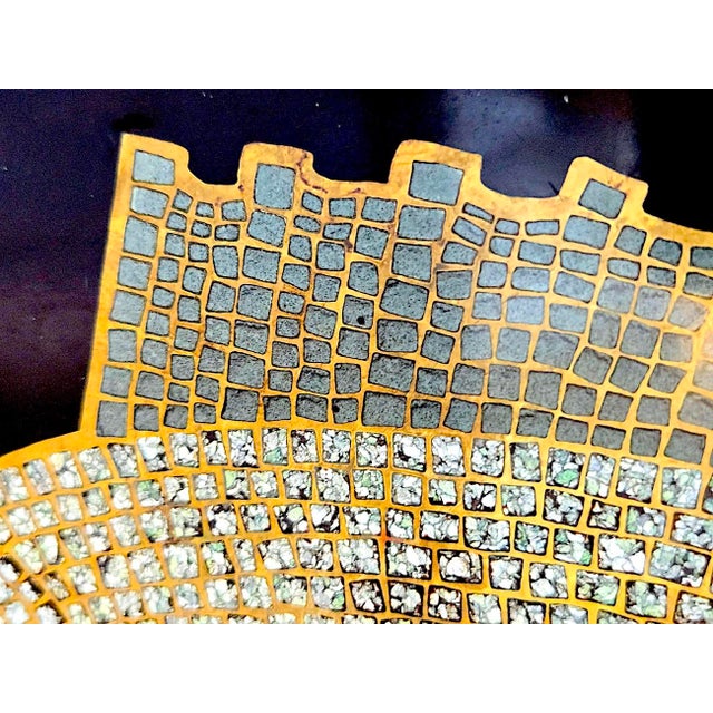 Mid 20th Century Couroc of Monterey Tray With Brass, Turquoise and Stone Inlay Fish For Sale - Image 10 of 15
