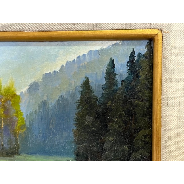 Bob Wiermaa (California 1934- Present) Signed Original Oil Painting on Board "Sequoia Meadow" For Sale - Image 4 of 13