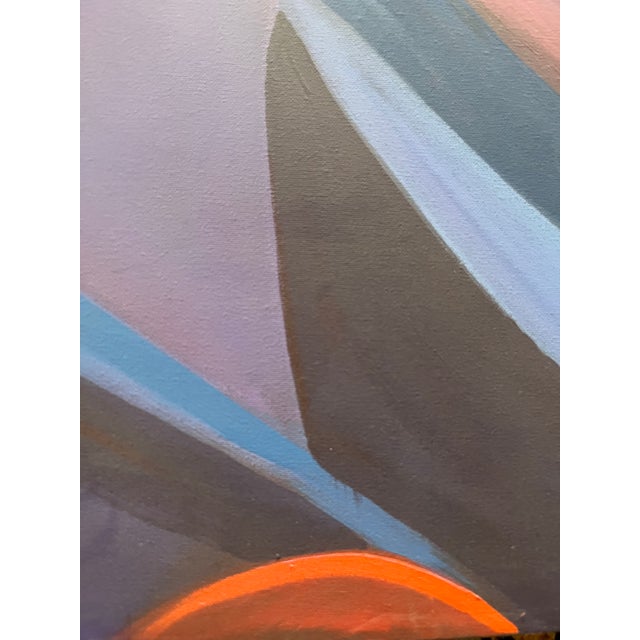 Large Vintage Abstract Painting "Europa" Signed For Sale - Image 9 of 12