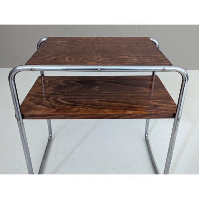Bauhaus Tubular Steel Side Table by Marcel Breuer for Slezak, 1930s For Sale - Image 11 of 15