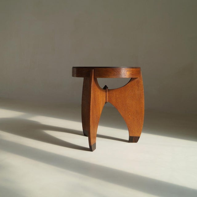 Brown Amsterdam School Accent Table by L. J. Verweij for Intima Amsterdam, 1920s For Sale - Image 8 of 18
