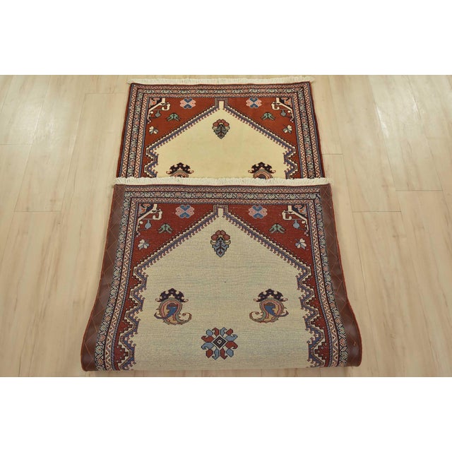 Fine Kashmar Runner 2’8” X 6’6” Ivory Wool Traditional Hand-Knotted Rug For Sale - Image 11 of 12