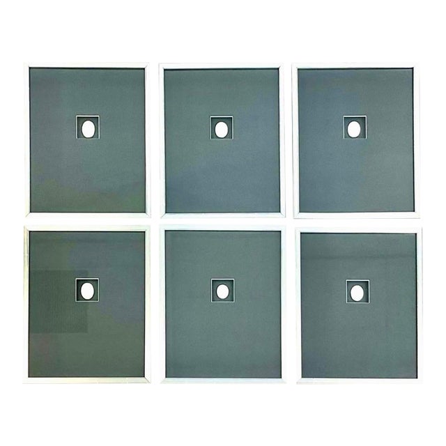 Set of 6 Italian Plaster Intaglios Wall Art Frames and Matted For Sale