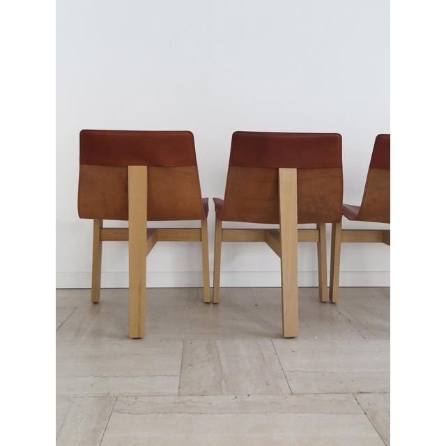 Italian Model 3T Chairs in Wood and Leather by Angelo Mangiarotti for Agapecasa, 2000s, Set of 8 For Sale - Image 10 of 18