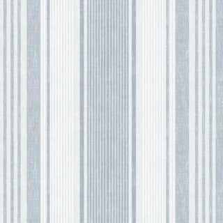 Borastapeter Linen Stripe Wallpaper in Blue For Sale
