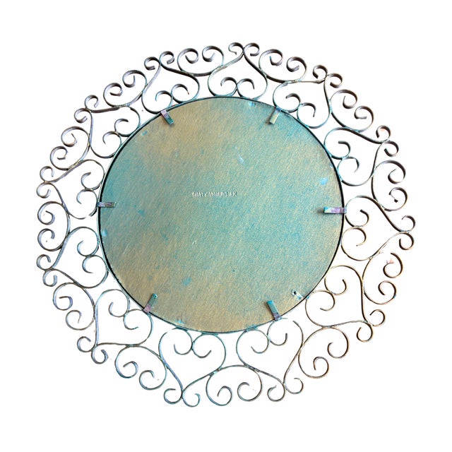 Chaty Vallauris Chaty Vallauris Wrought-Iron Mirror, France, Circa 1960 Mid-Century French Riviera Design For Sale - Image 4 of 5