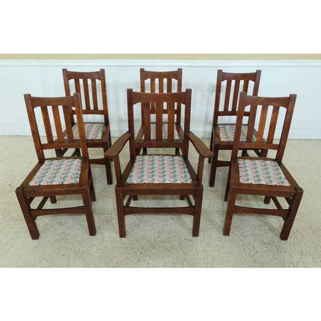 Set of 6 Stickley Antique Mission Oak Dining Room Chairs Chairish