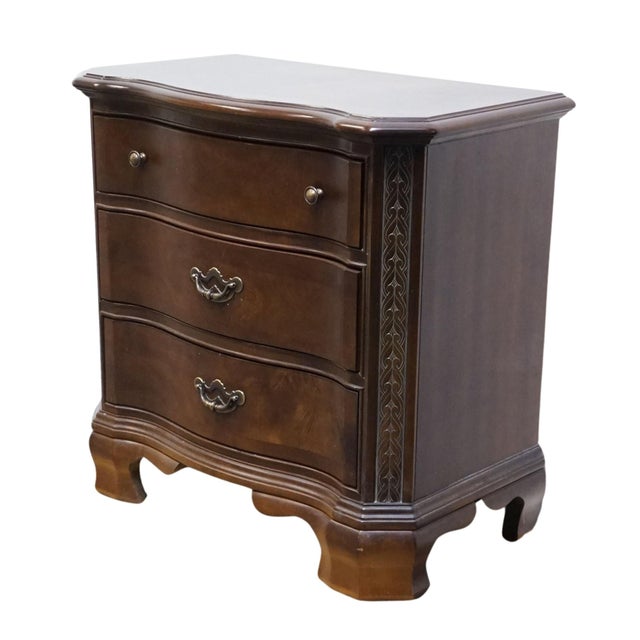 AMERICAN DREW Solid Cherry Traditional Style 32" Serpentine Front Three Drawer Nightstand 601-420 31.5" High 32.5" Wide...