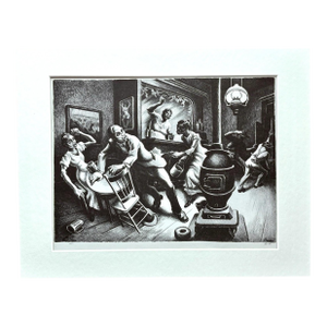 Vintage 1939 Print in 11x14 Mat: Thomas Hart Benton, "Frankie and Johnny"