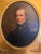 Matched pair of gold-framed oval portrait prints on board. Left: "Major Biddle," after Thomas Sully's 1818 portrait....