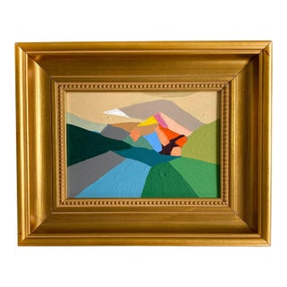 "Tulip Mountain #2" 2026 Mini Painting With Vintage Frame by Jessalin Beutler For Sale