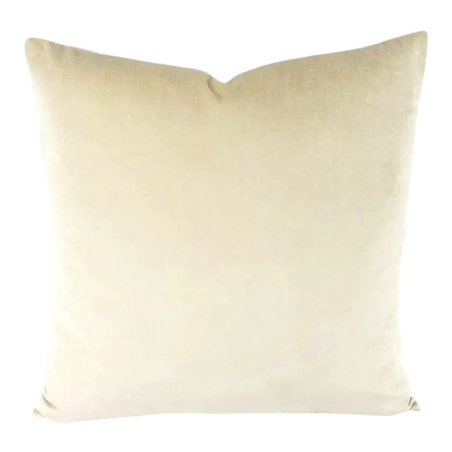F. Schumacher Sophia Velvet in Champagne Pillow Cover For Sale