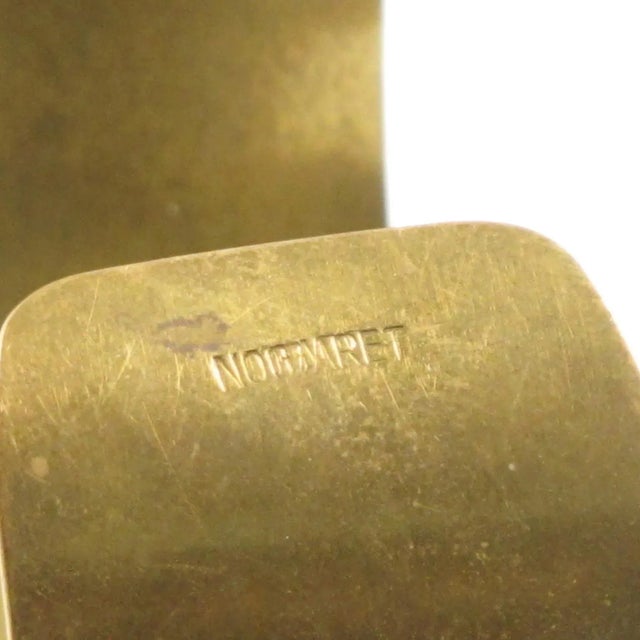 French Sculptor Henri Nogaret 1960s Brutalist Bronze Cuff Bracelet For Sale In Atlanta - Image 6 of 9