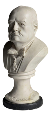 Winston Churchill Statuette in Cast Marble