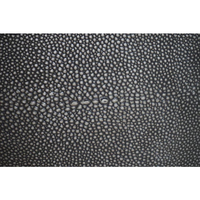 Restoration Hardware Saunderson Faux Shagreen Plinth Round Side Table from Restoration Hardware For Sale - Image 4 of 5