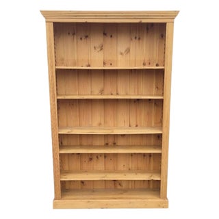 Large Vintage Knotty Pine Bookcase For Sale