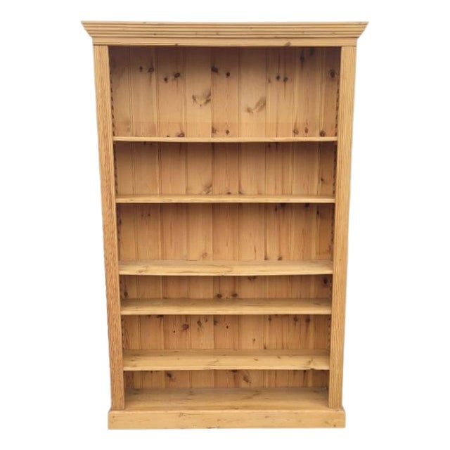 Large Vintage Knotty Pine Bookcase For Sale