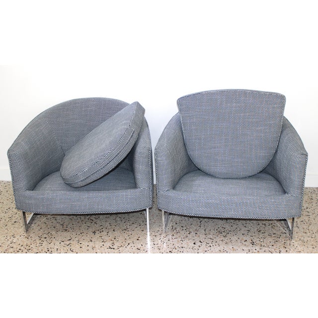 Mid-Century Modern Milo Baughman Barrel Back Club Chairs - a Pair For Sale - Image 3 of 13