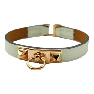 Hermes Brand New Rose Gold Rivale Mini Vert Fizz Mint Bracelet