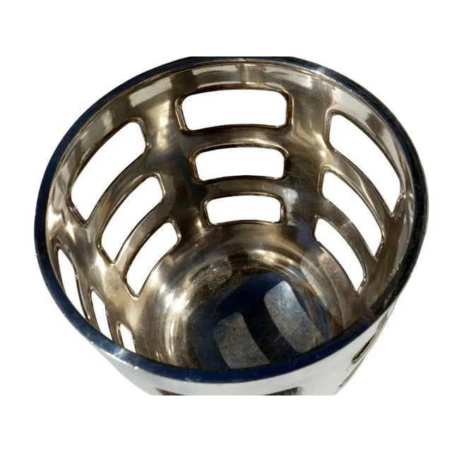 Art Deco Alpacca Silver Fruit Holder Bucket from Gio Ponti Calderoni, 1930s For Sale - Image 4 of 8