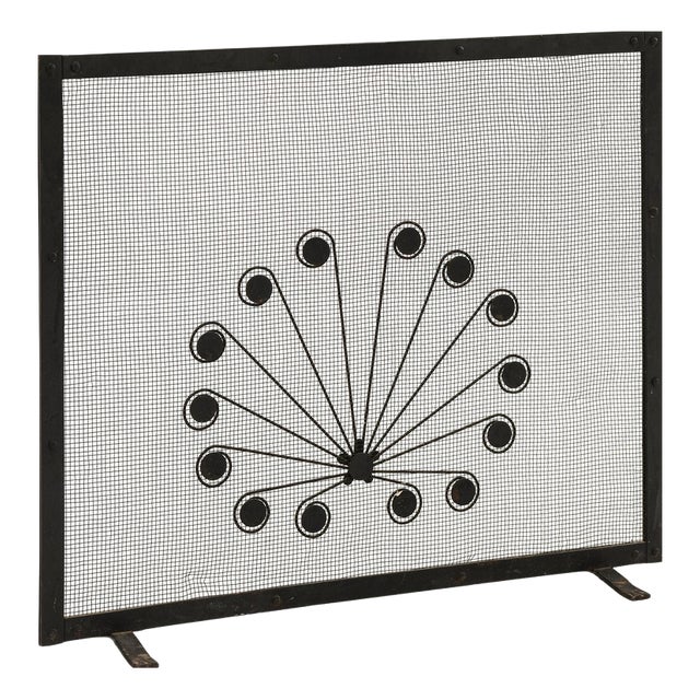 Fire Screen in Metal by Gunnar Ander, 1960s For Sale