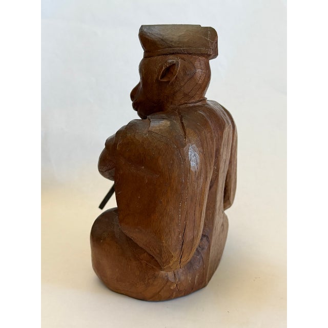 Antique Wood Carving of a Monkey in a Monk's Robe For Sale In Chicago - Image 6 of 15