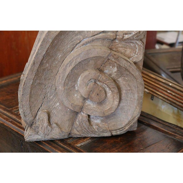 Wood Hand-Carved Oak Corbel For Sale - Image 7 of 7