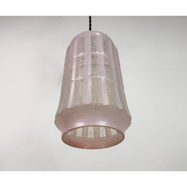 Beige Vintage Glass Ceiling Light, 1970s For Sale - Image 8 of 17