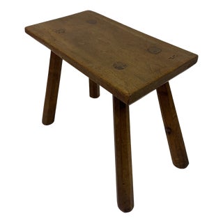 Antique Country Stool in Elm For Sale