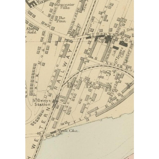 Antique Town Map of Southampton by George W. Bacon, 1885 For Sale - Image 9 of 15