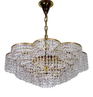 Brass and Crystal Chandelier from Palwa, 1960s