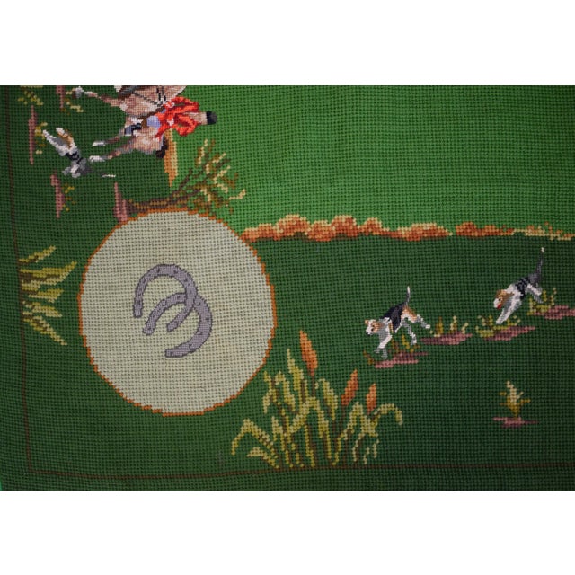 Hand Needlepoint Fox Hunt Bridge Table Cover (Nwt) For Sale - Image 4 of 7