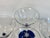 1960s Vintage 1960s Cobalt Footed & Floral Etched Clear Coupe Stems, Set of 4 For Sale - Image 5 of 6