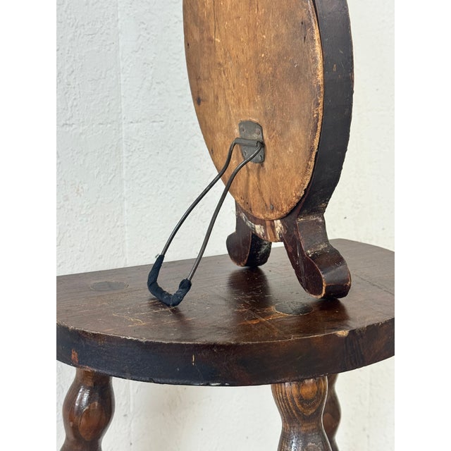 Antique French Repoussé Metal Table Mirror With Green Glass Accents, C. 1900–1930 For Sale - Image 9 of 9