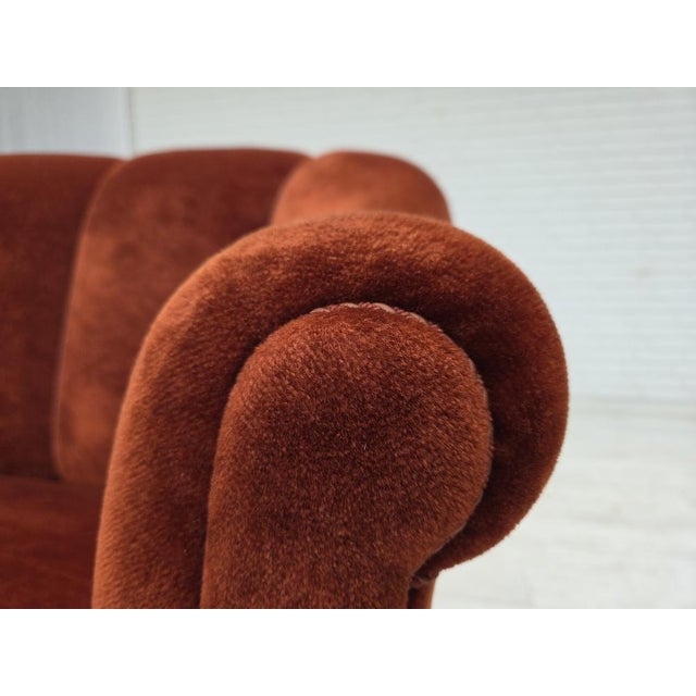 Danish 2-Seater Sofa in Velour and Oak, 1950s For Sale - Image 4 of 18