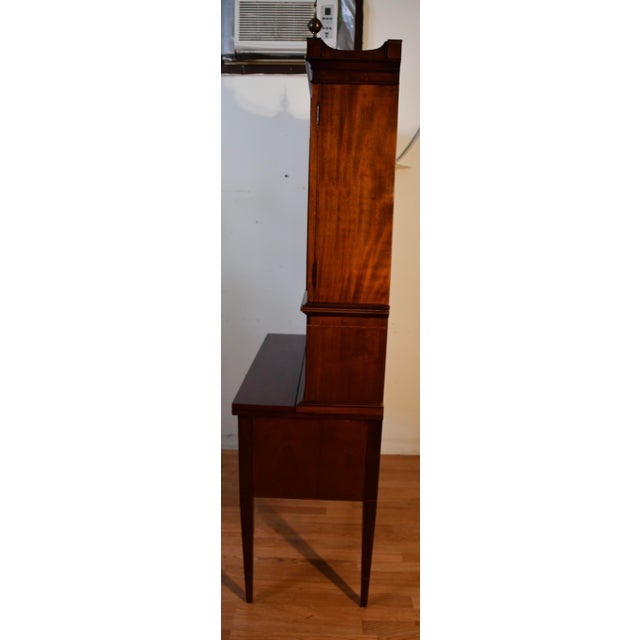 1930s Federal Style Mahogany Secretary Desk Hutch Display Cabinet Bookcase For Sale - Image 18 of 18