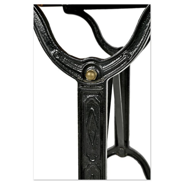 Square Bistro Table in Wood and Cast Iron For Sale - Image 4 of 8