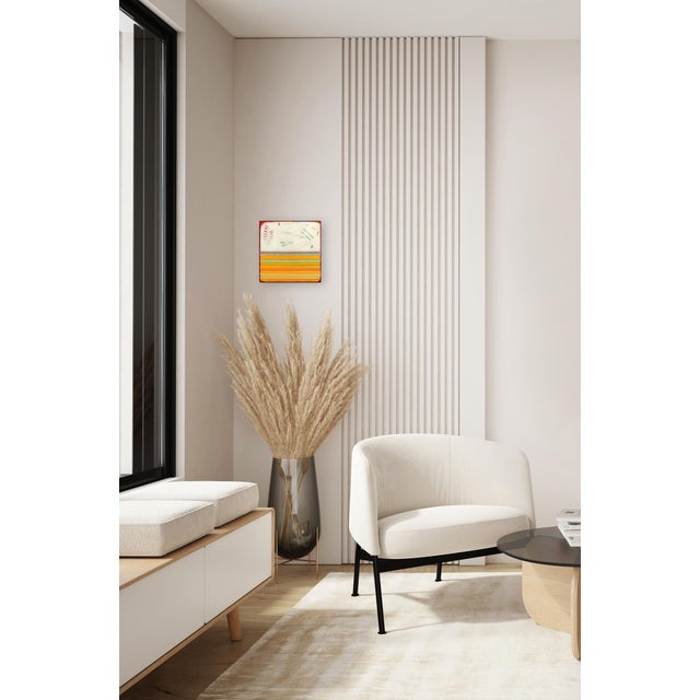 Wood In Tune 66 - Small Modern Resin Yellow Striped Minimalist Original Artwork by Ricky Hunt For Sale - Image 7 of 9