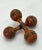 Unusual Very Small Size Antique Beech Wood Dumbbells With Wonderful Original Painted Features For Sale - Image 13 of 13