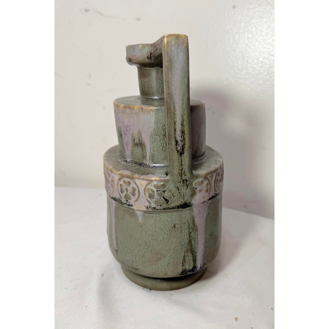 Antique Art Deco Ceramic Pottery Jug by P. Garnier, Enghien, France, 1920s Vase For Sale - Image 10 of 11