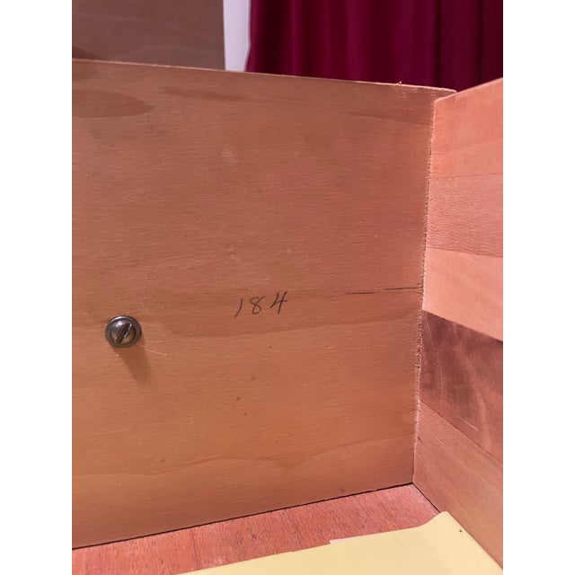 Wood 5 Drawer , Vintage Dresser With Flip Mirror For Sale - Image 7 of 9